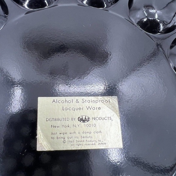 Vintage Mid Century Deviled Egg Plate Platter Rooster Lacquer Ware 10" - Picture 5 of 5